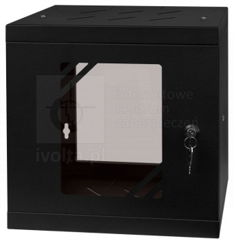VOR-SW10-6U-300-GB Szafa Rack 10", 6U, 300MM, drzwi szklane, czarna